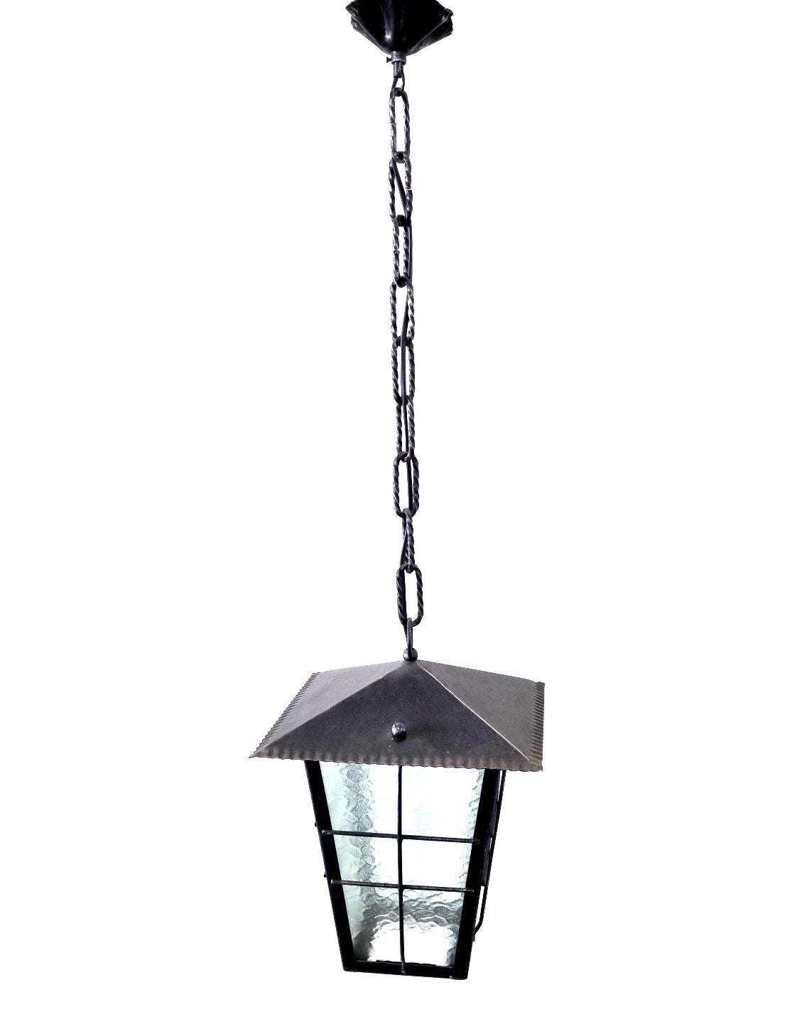 8558 Lanterna a soffitto in ferro battuto - Lanterna a catena