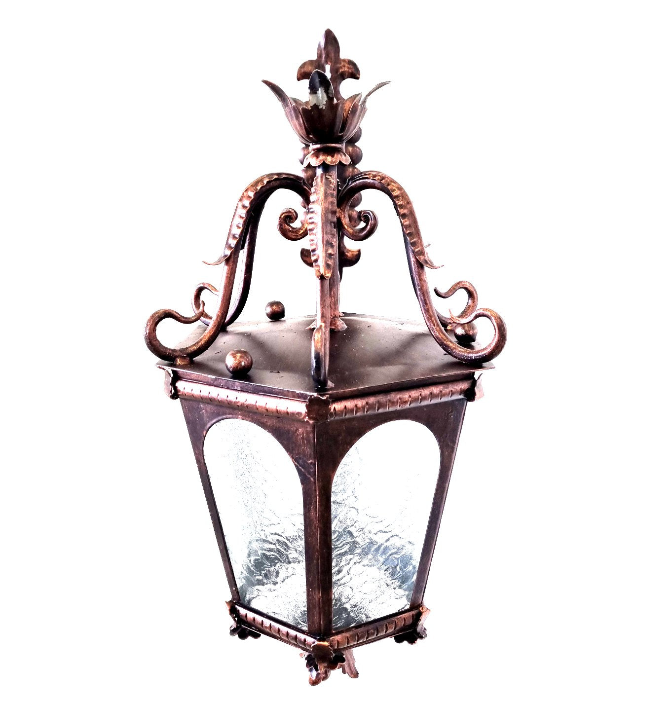 8646 Lanterna da parete in ferro battuto - Lanterna con braccio