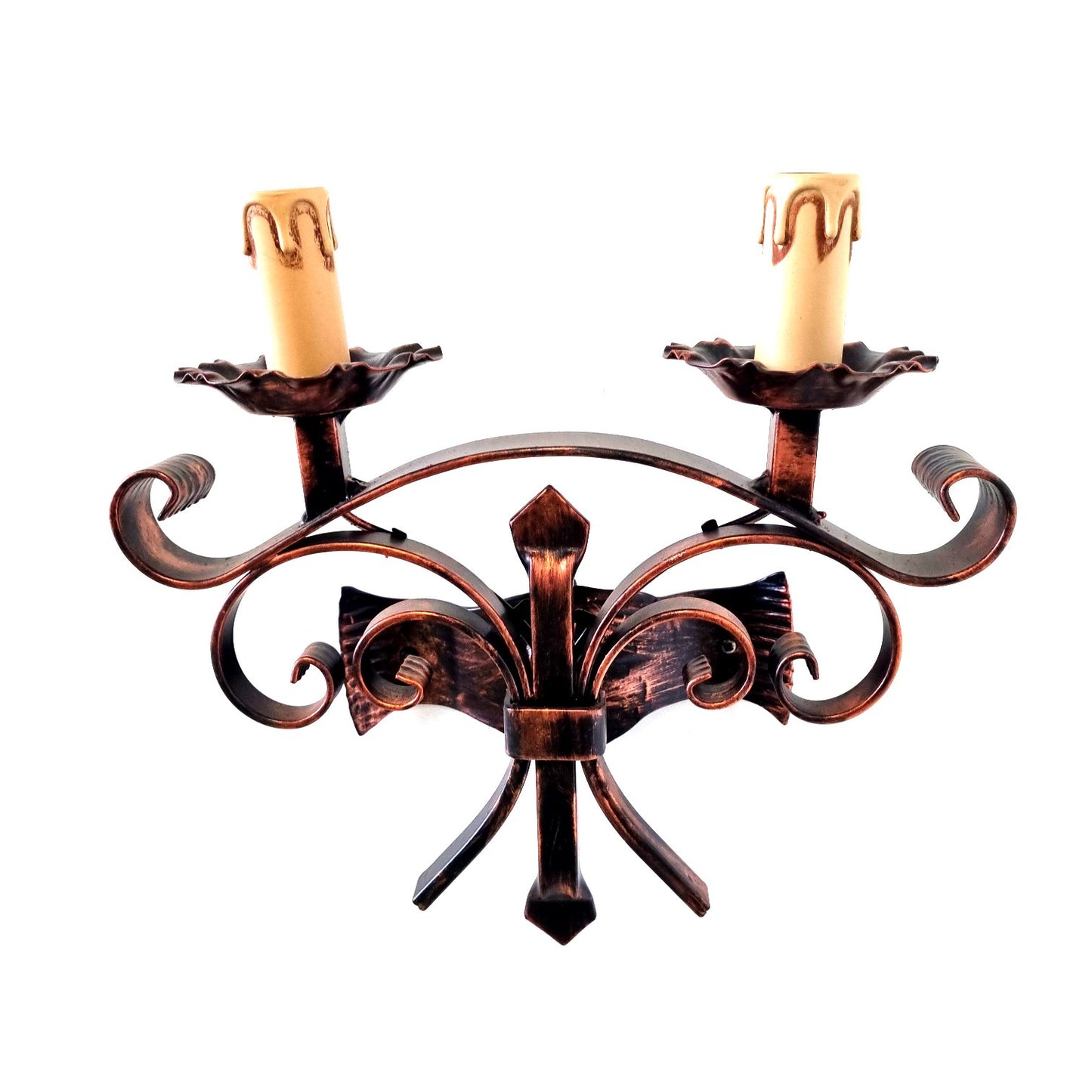 8215 Applique in ferro battuto a 2 luci