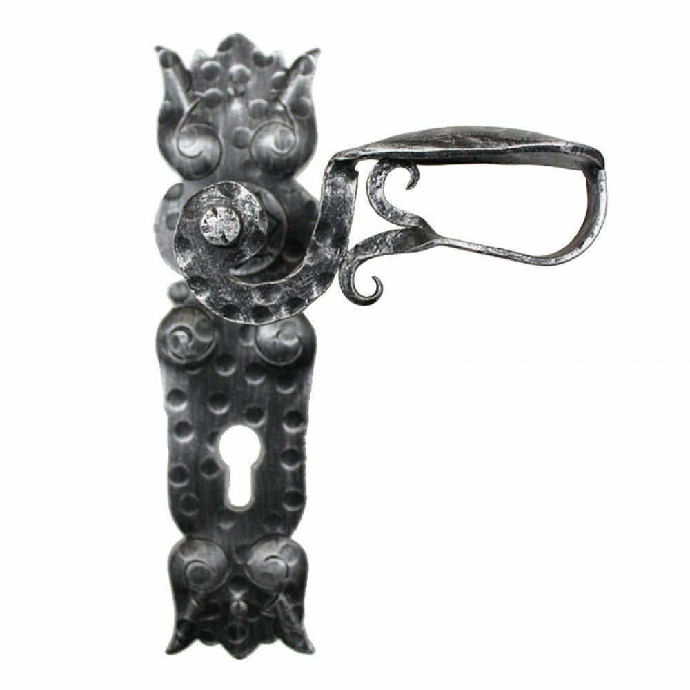 2014 Maniglia in Ferro Battuto per Porte su Placca.