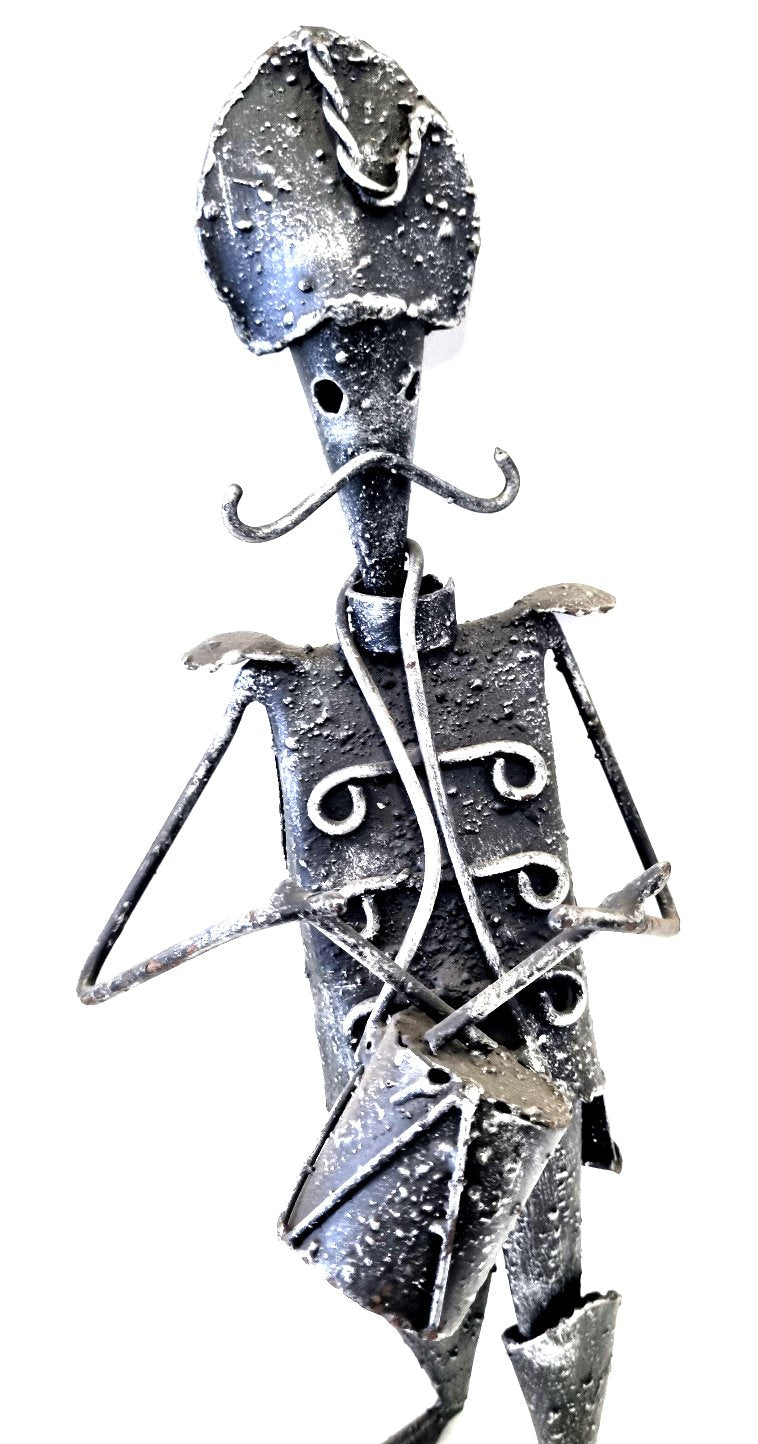 6230/2 Statuetta Tamburello in Ferro Battuto