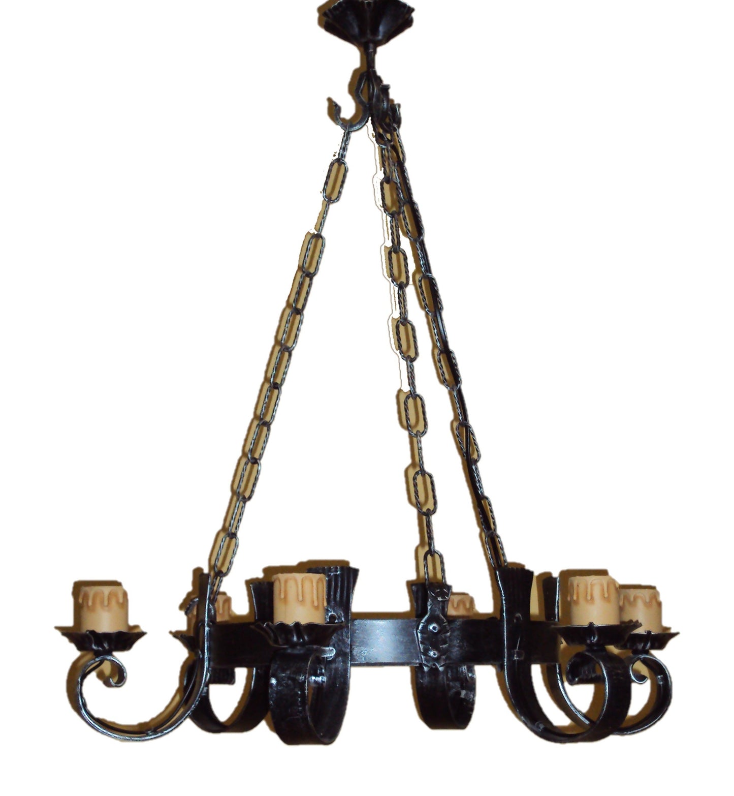 8225 Lampadario in ferro battuto a 6 luci