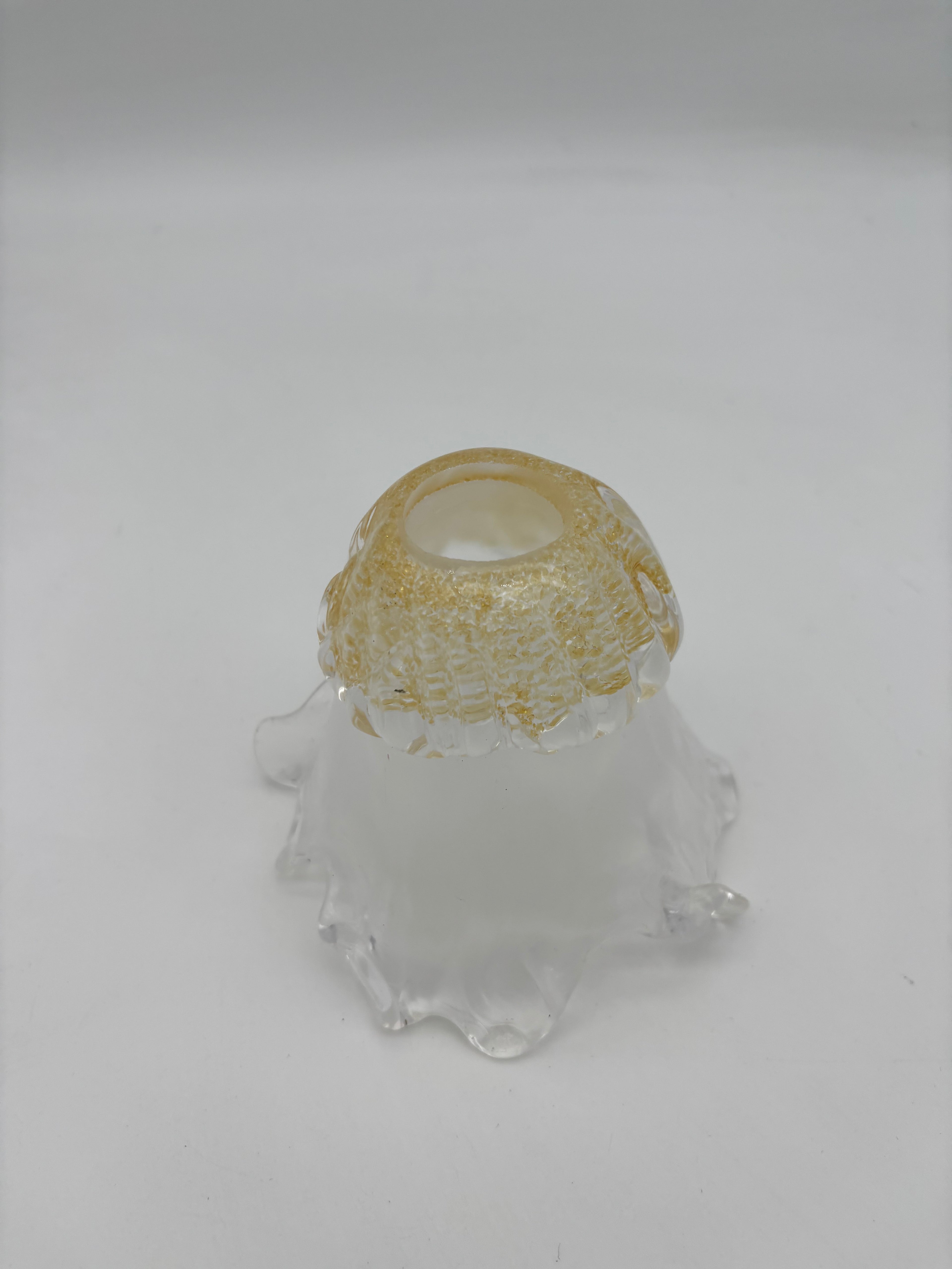 Vetro fiore ambrato e satinato