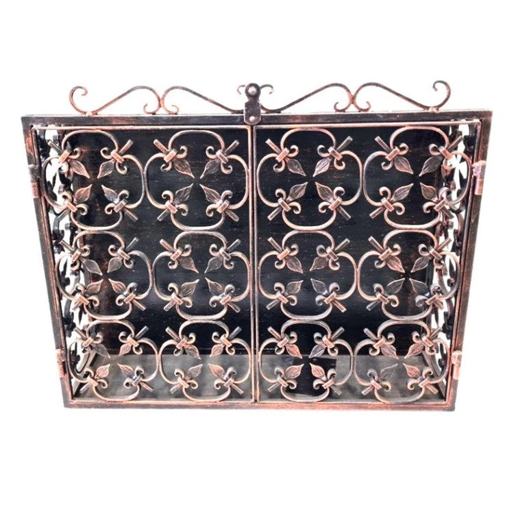 6233 Armadietto Portabottiglie in ferro battuto - Armadietto Porta bottiglie da vino