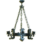 8001 Lampadario in ferro battuto a 3 luci