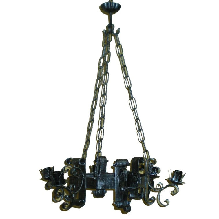 8002 Lampadario in ferro battuto a 6 luci