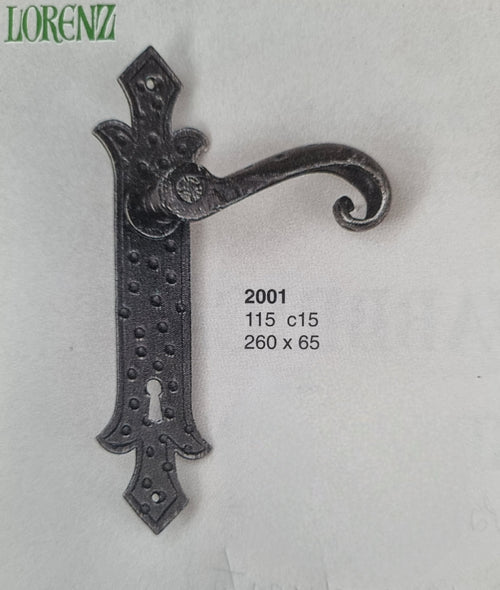 2001 Maniglia in Ferro Battuto per Porte su Placca.