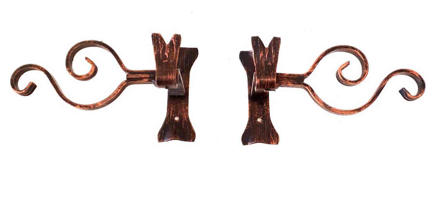 6744/3355 Terminale per bastone tende - Supporto bastone tenda con integrato terminale in ferro battuto