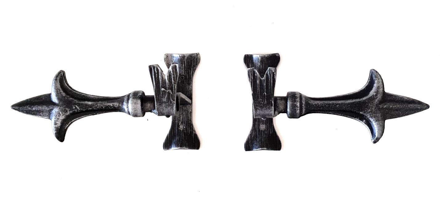 3358 Terminale per bastone tende - Supporto bastone tenda con integrato terminale in ferro battuto