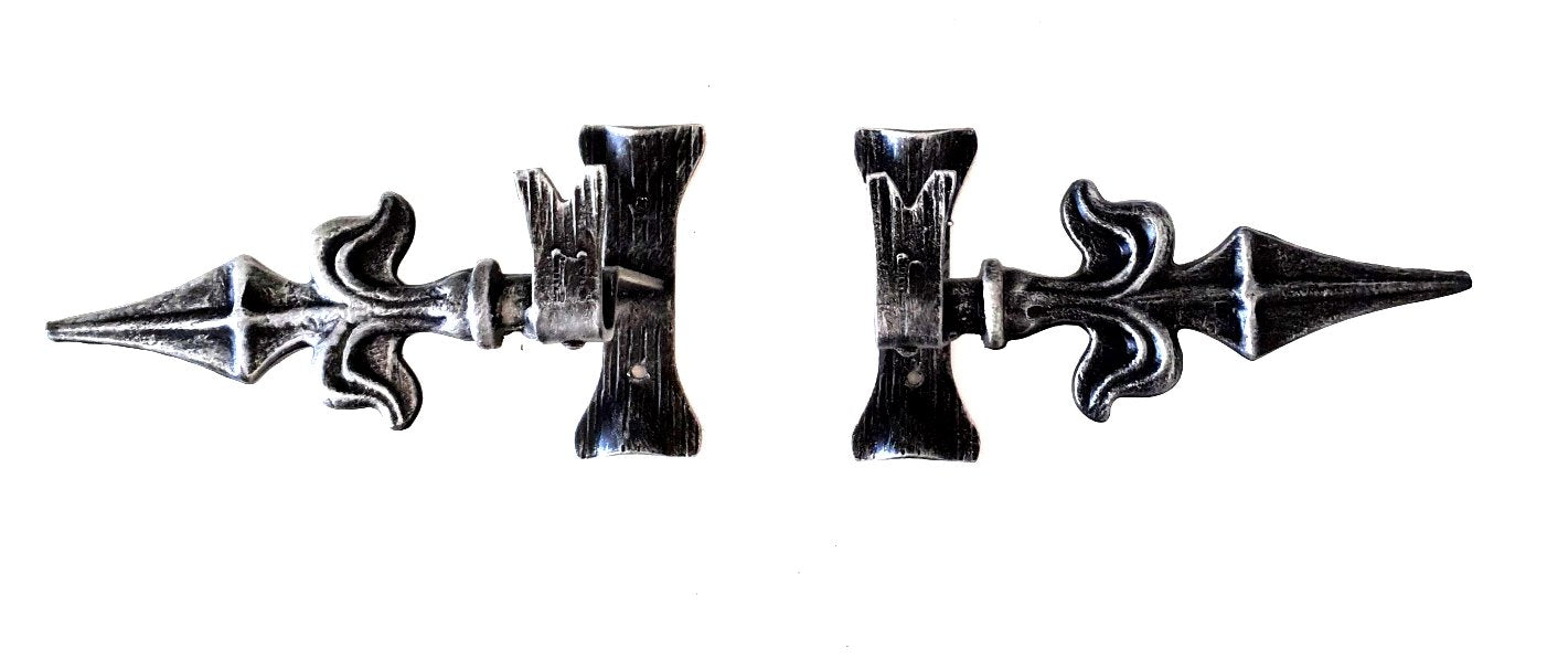 3357 Terminale per bastone tende - Supporto bastone tenda con integrato terminale in ferro battuto