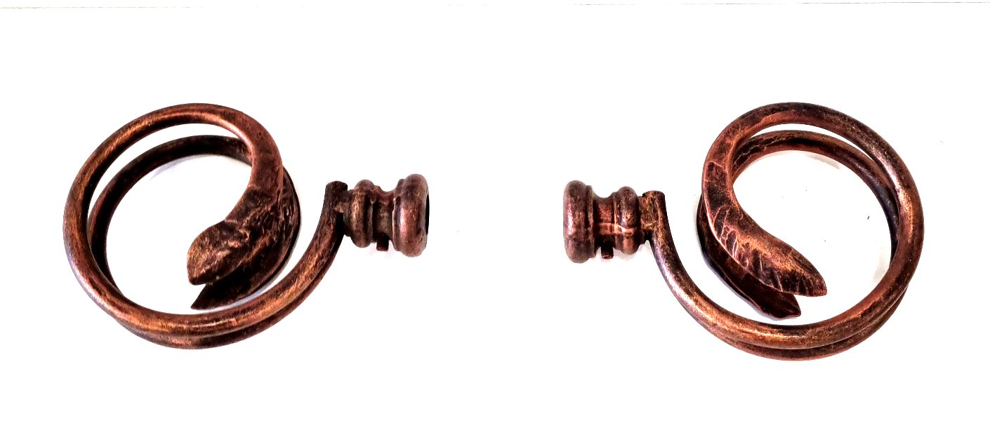 6758 Terminale per bastone tende - Supporto bastone tenda con integrato terminale in ferro battuto