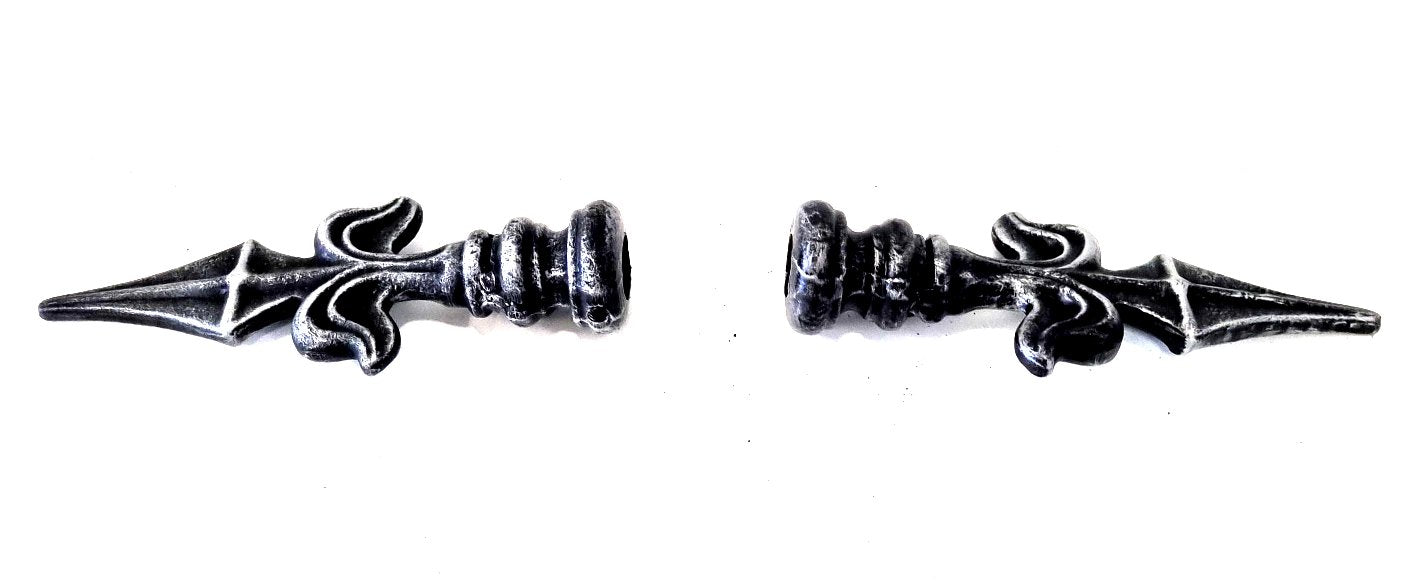 6763 Terminale per bastone tende - Supporto bastone tenda con integrato terminale in ferro battuto