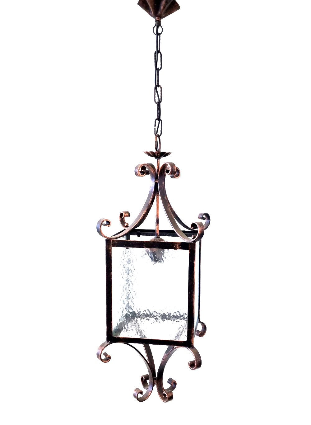 8628 Lanterna a soffitto in ferro battuto - Lanterna a catena