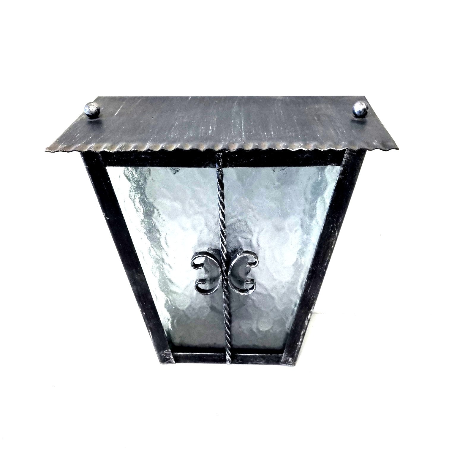 8601 Lanterna da parete in ferro battuto - Mezza lanterna