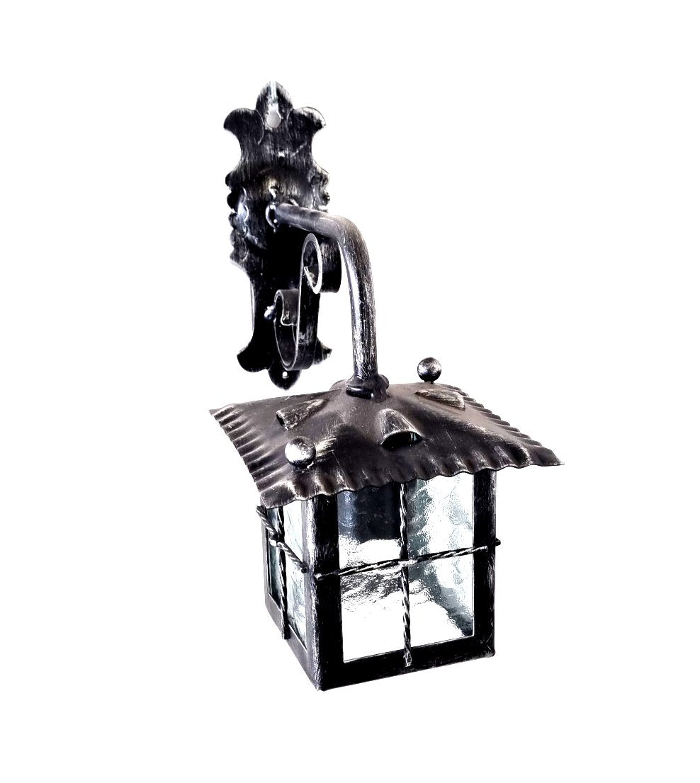 8502 Lanterna da parete in ferro battuto - Lanterna con braccio