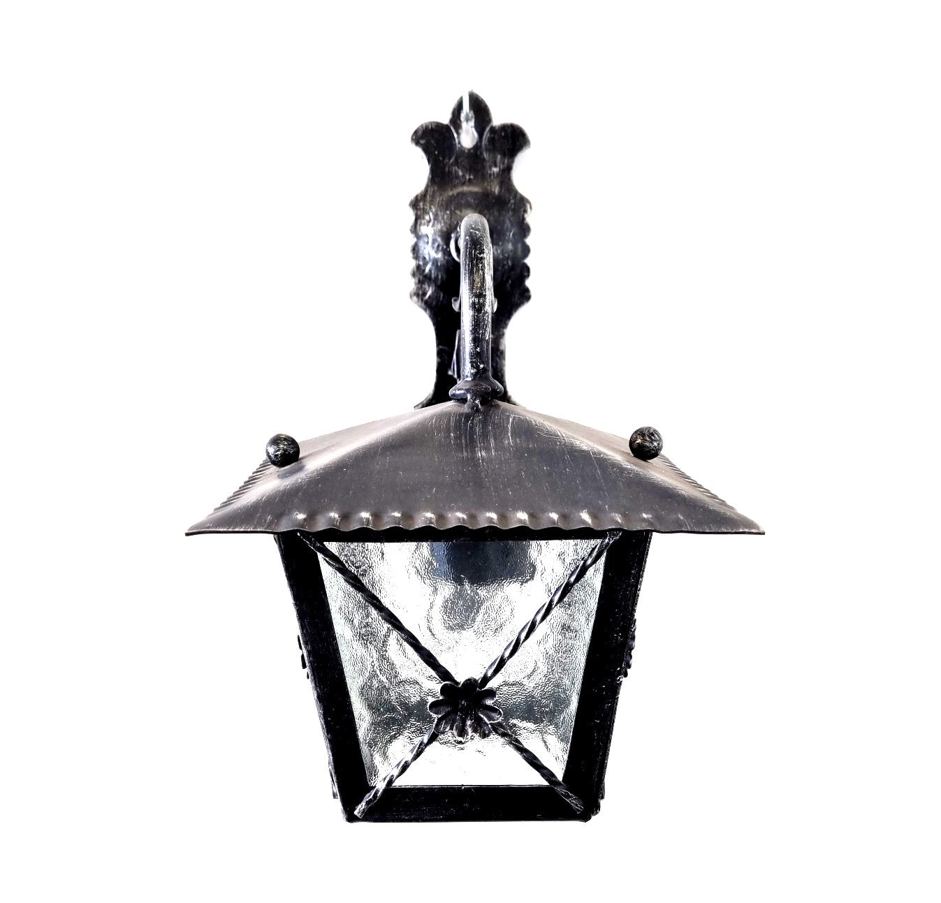 8504 Lanterna da parete in ferro battuto - Lanterna con braccio