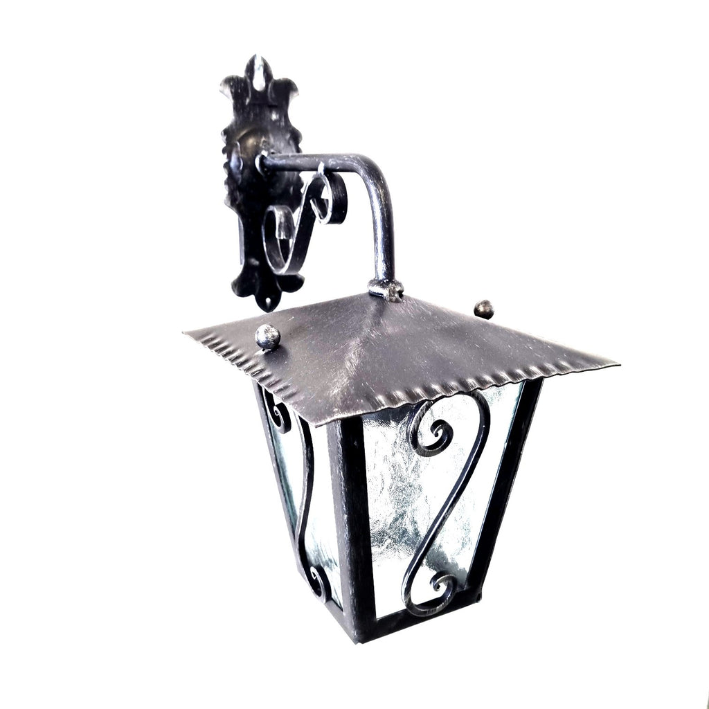 8508 Lanterna da parete in ferro battuto - Lanterna con braccio