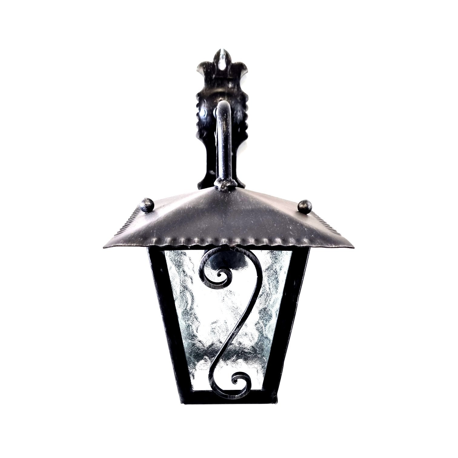 8508 Lanterna da parete in ferro battuto - Lanterna con braccio