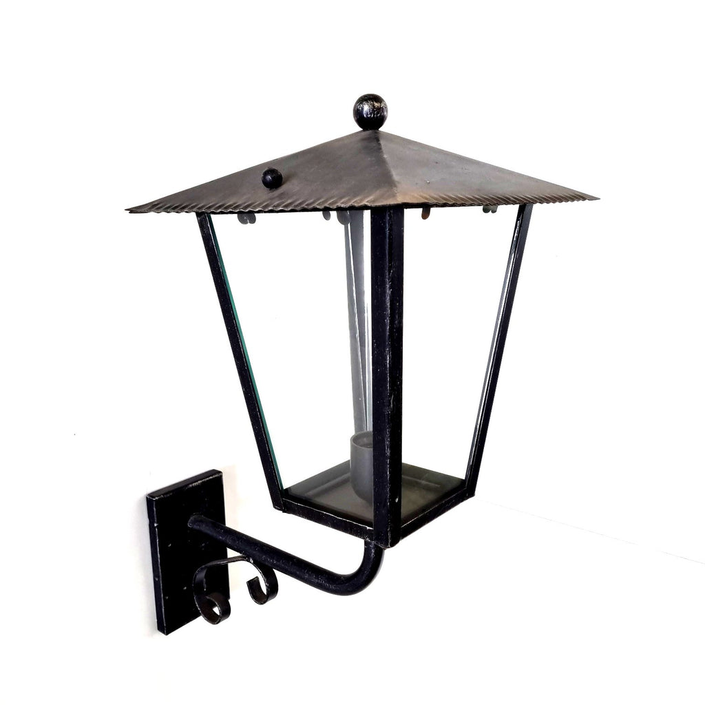 8540 Lanterna da parete in ferro battuto - Lanterna con braccio