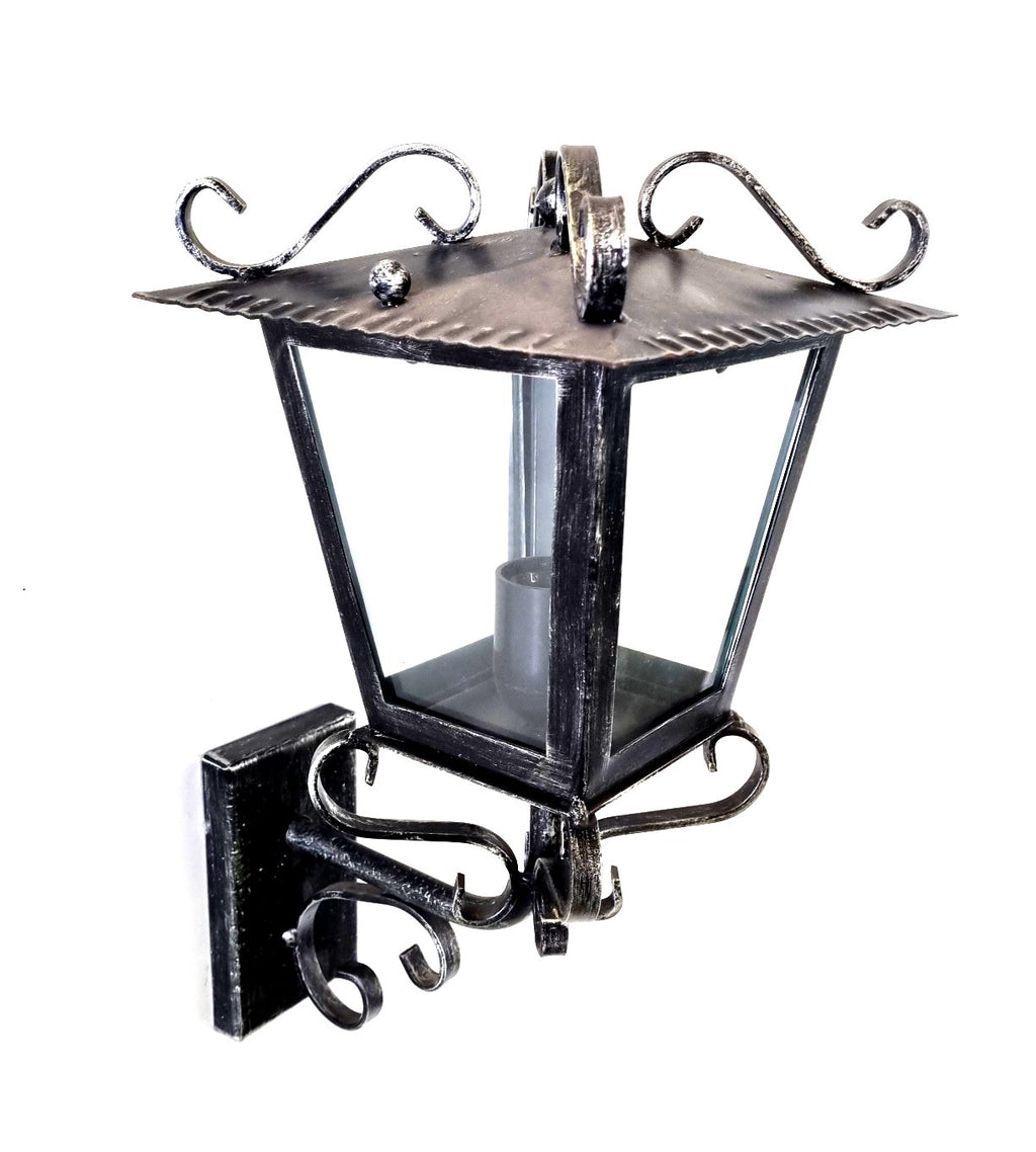 8567 Lanterna da parete in ferro battuto - Lanterna con braccio