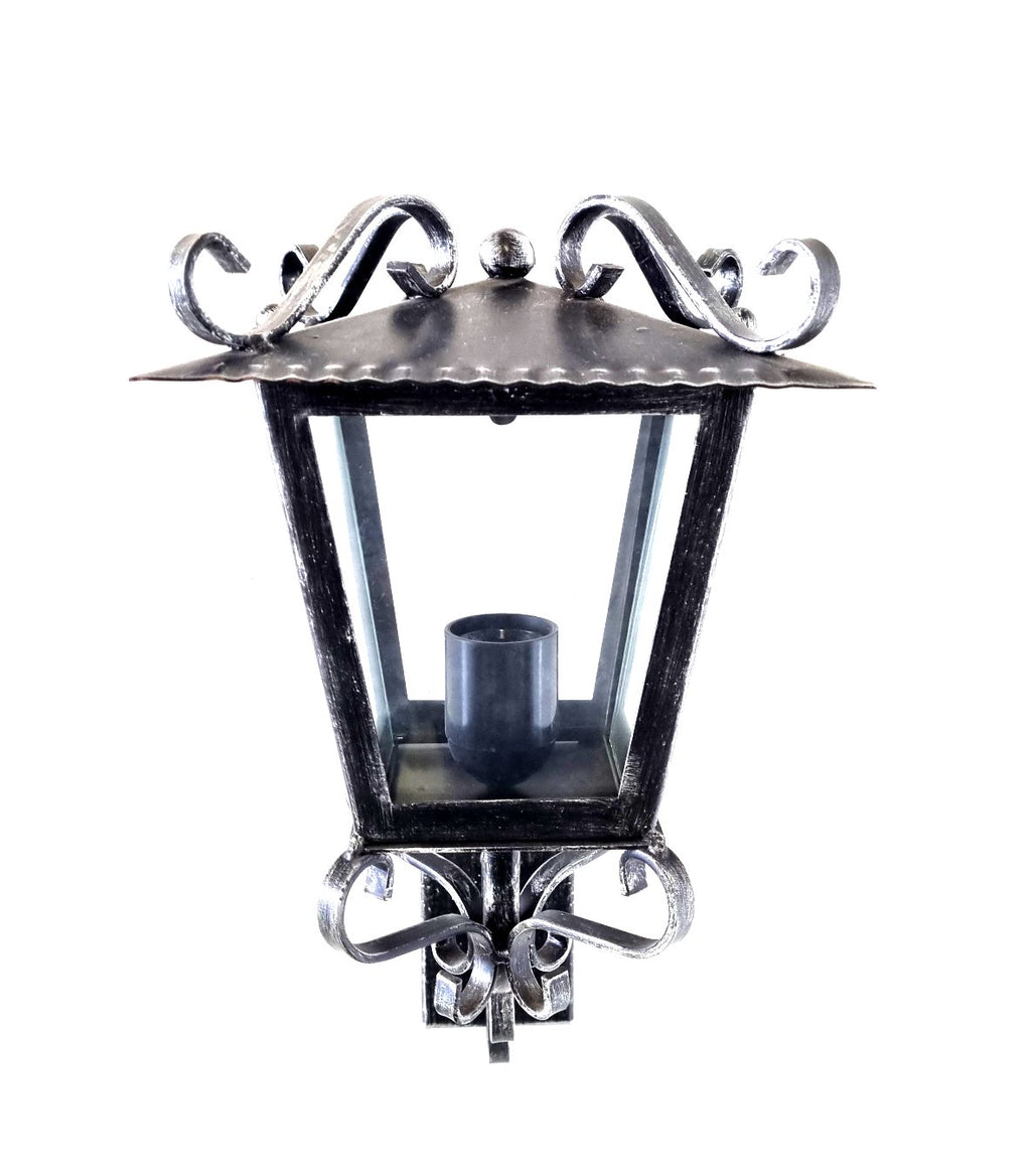 8567 Lanterna da parete in ferro battuto - Lanterna con braccio