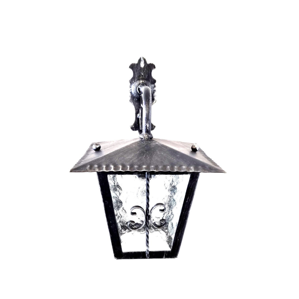 8586 Lanterna da parete in ferro battuto - Lanterna con braccio