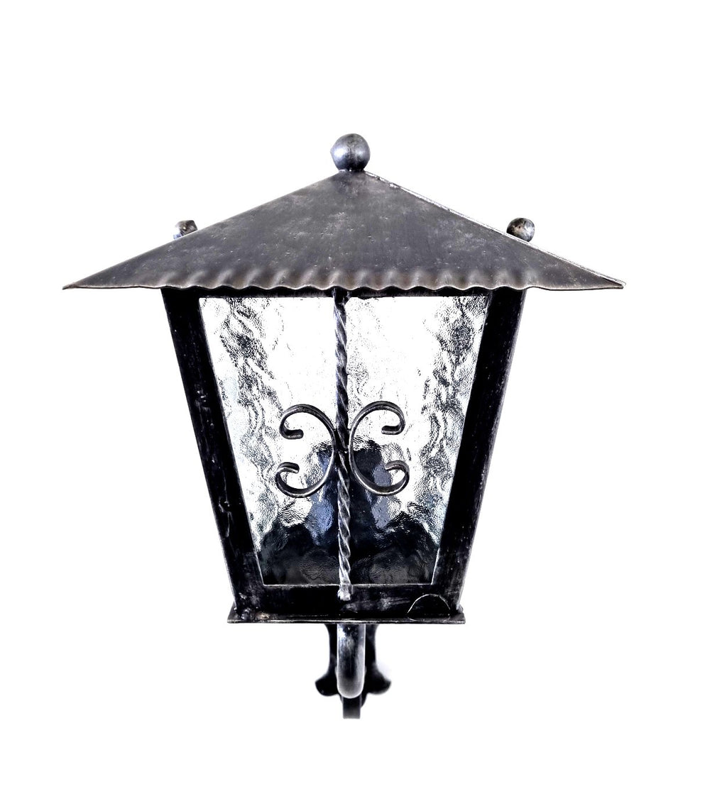 8587 Lanterna da parete in ferro battuto - Lanterna con braccio