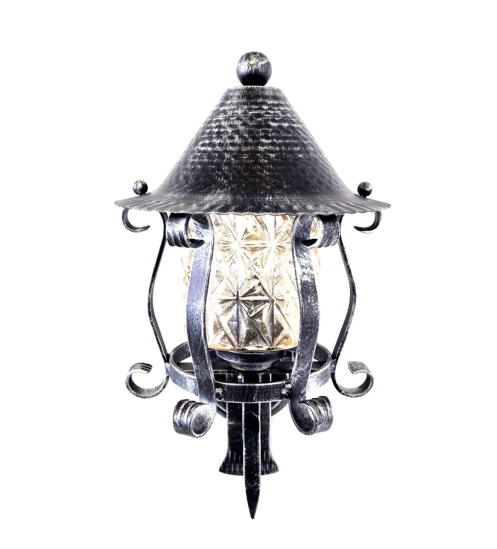8606 Lanterna da parete in ferro battuto - Lanterna con braccio