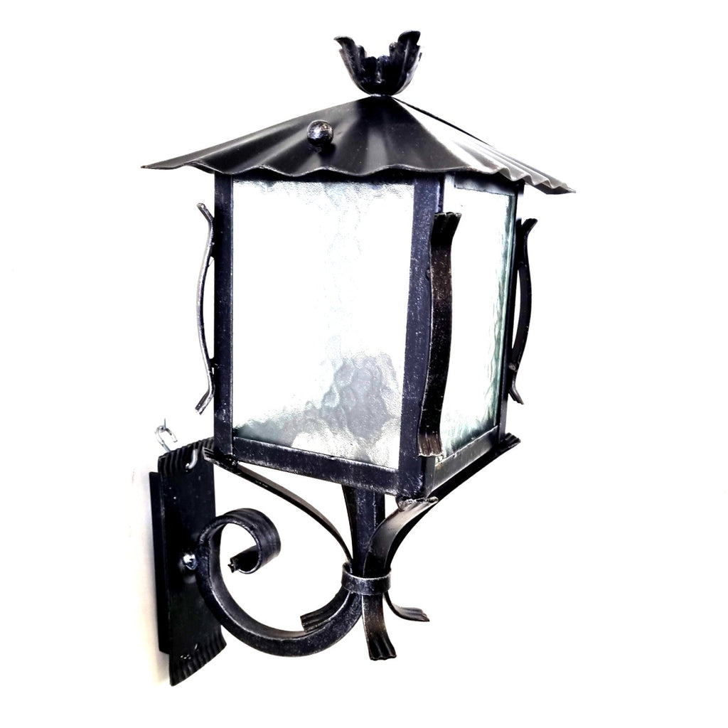 8608 Lanterna da parete in ferro battuto - Lanterna con braccio