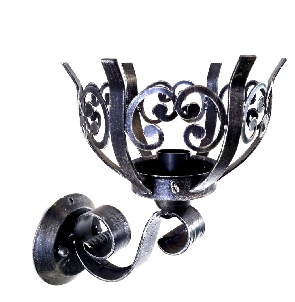 8615 Lanterna da parete in ferro battuto - Lanterna con braccio