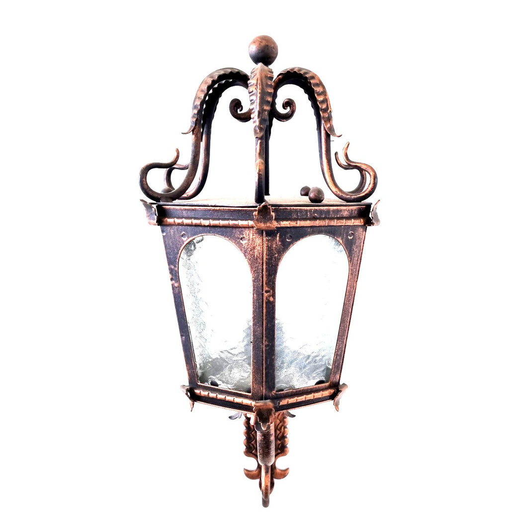 8647 Lanterna da parete in ferro battuto - Lanterna con braccio
