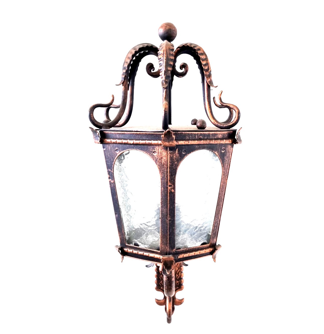 8647 Lanterna da parete in ferro battuto - Lanterna con braccio