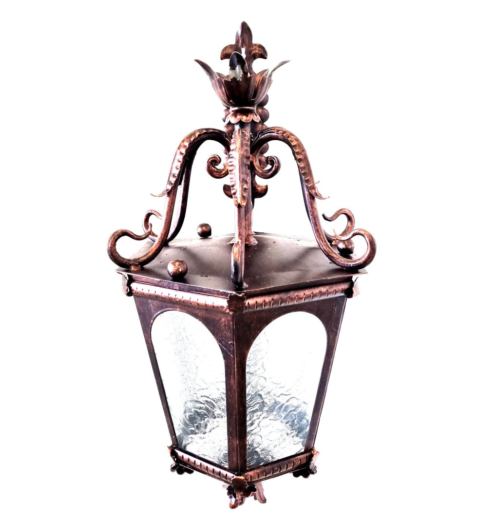 8646 Lanterna da parete in ferro battuto - Lanterna con braccio