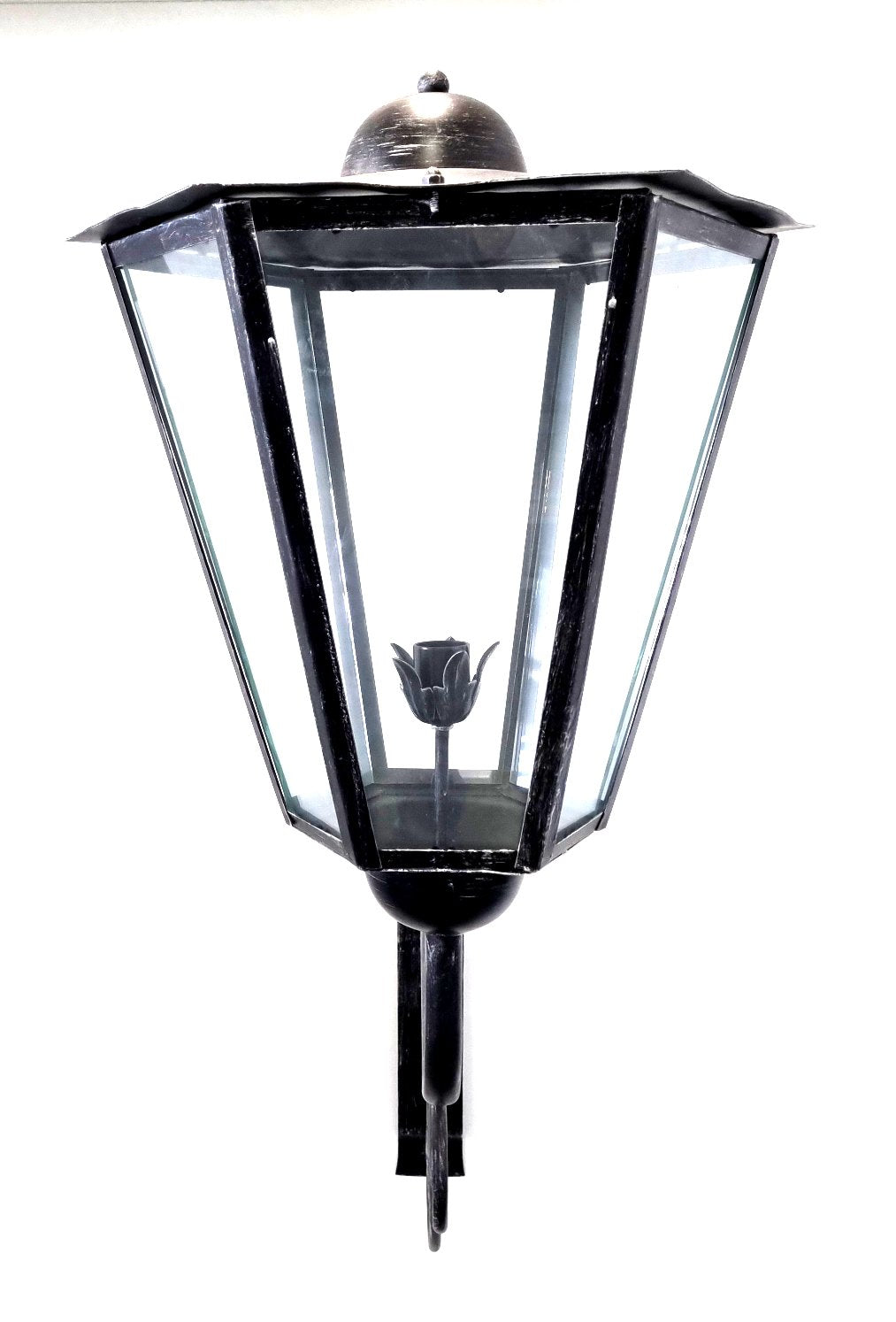 8657 Lanterna da parete in ferro battuto - Lanterna con braccio