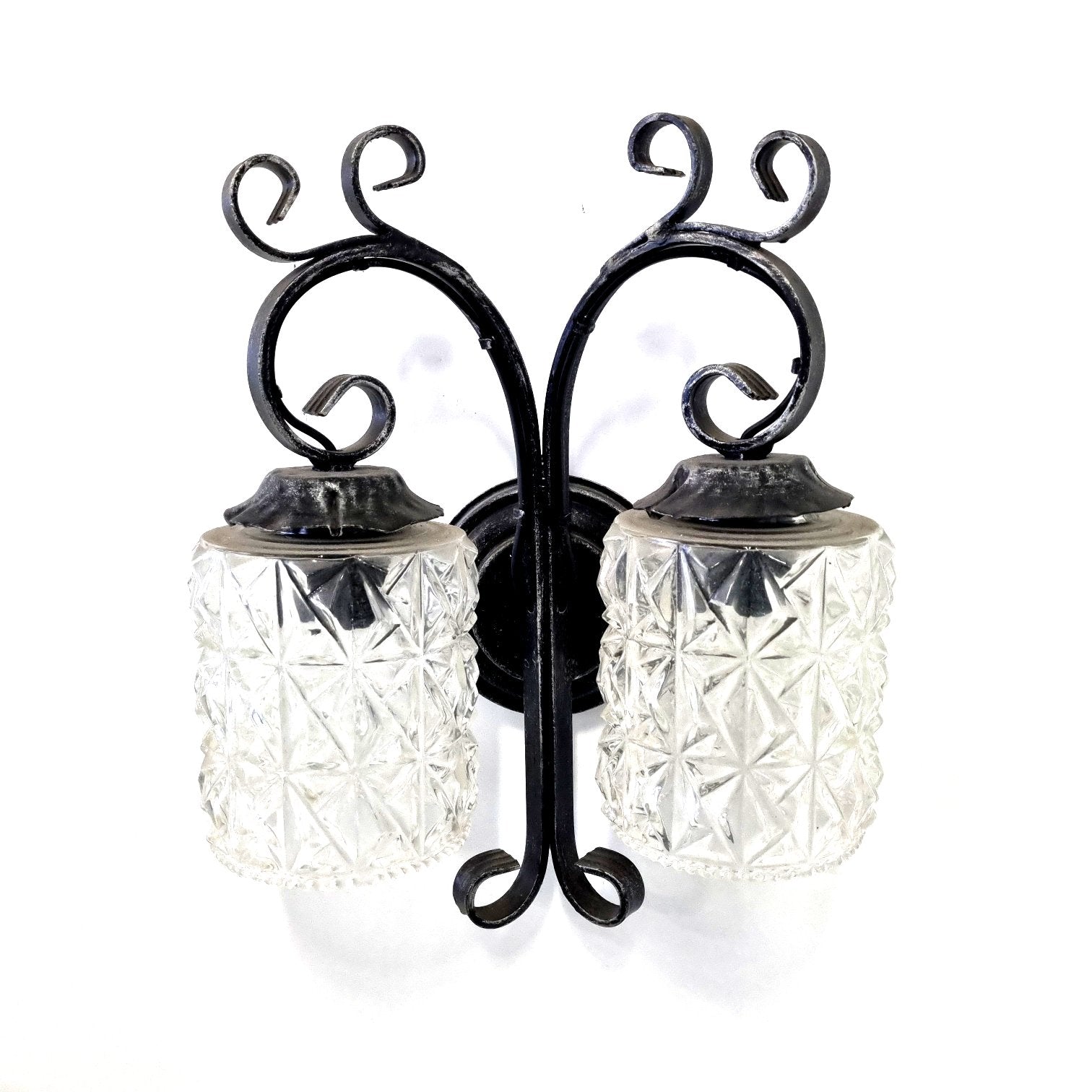 8028 Applique in ferro battuto a 2 luci