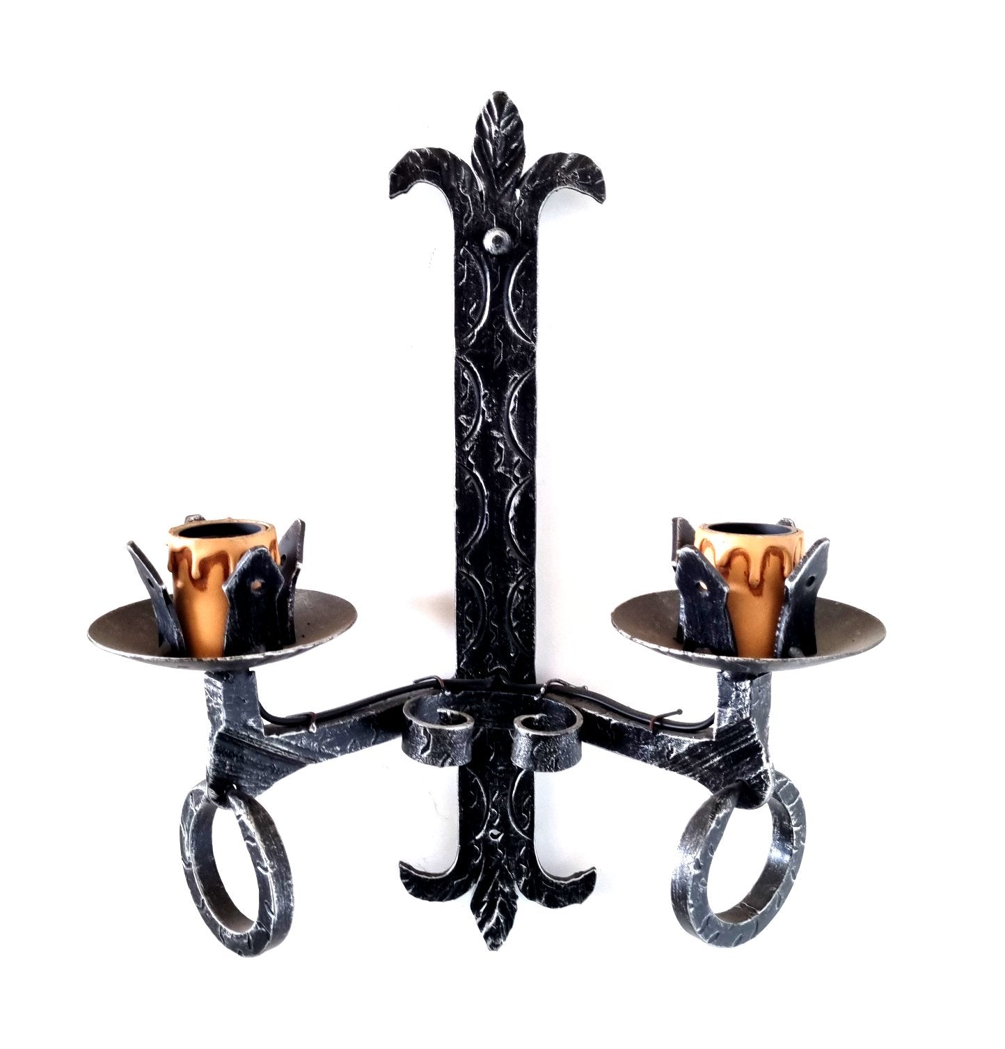 8043 Applique in ferro battuto a 2 luci