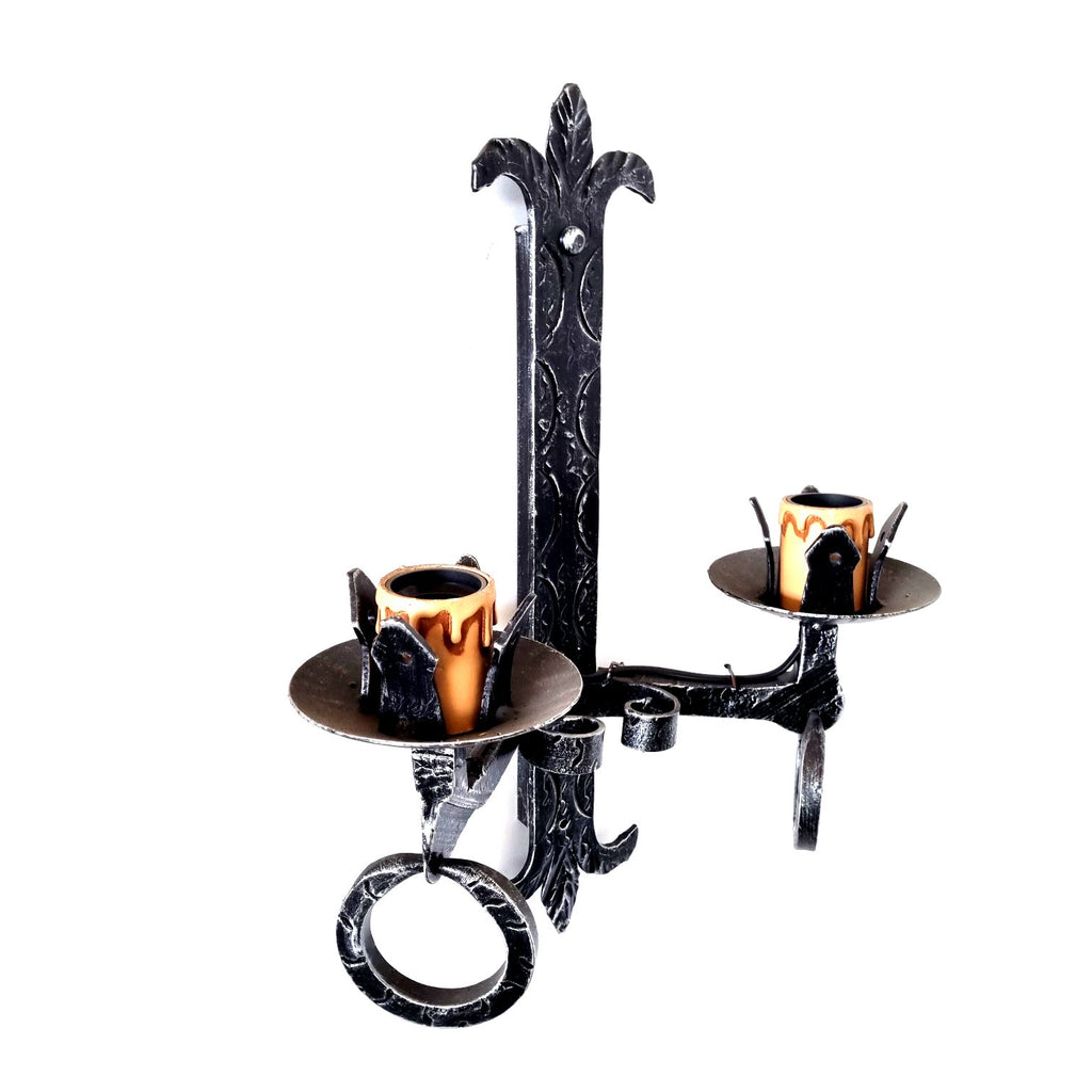 8043 Applique in ferro battuto a 2 luci