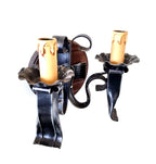 8054 Applique in ferro battuto a 2 luci