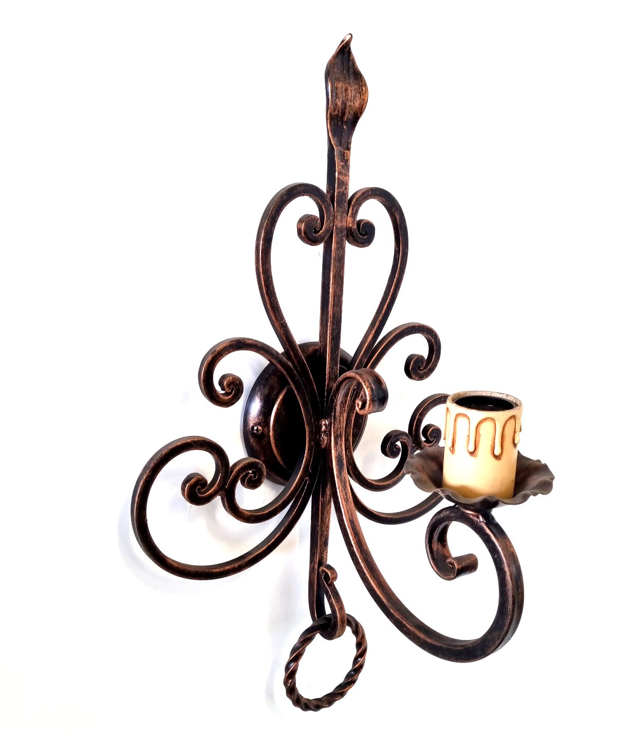 8075 Applique in ferro battuto a 1 luce