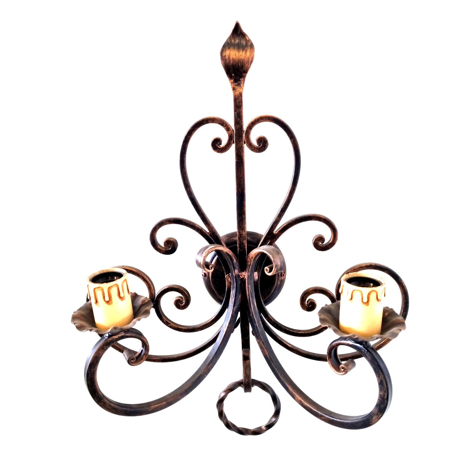 8076 Applique in ferro battuto a 2 luci