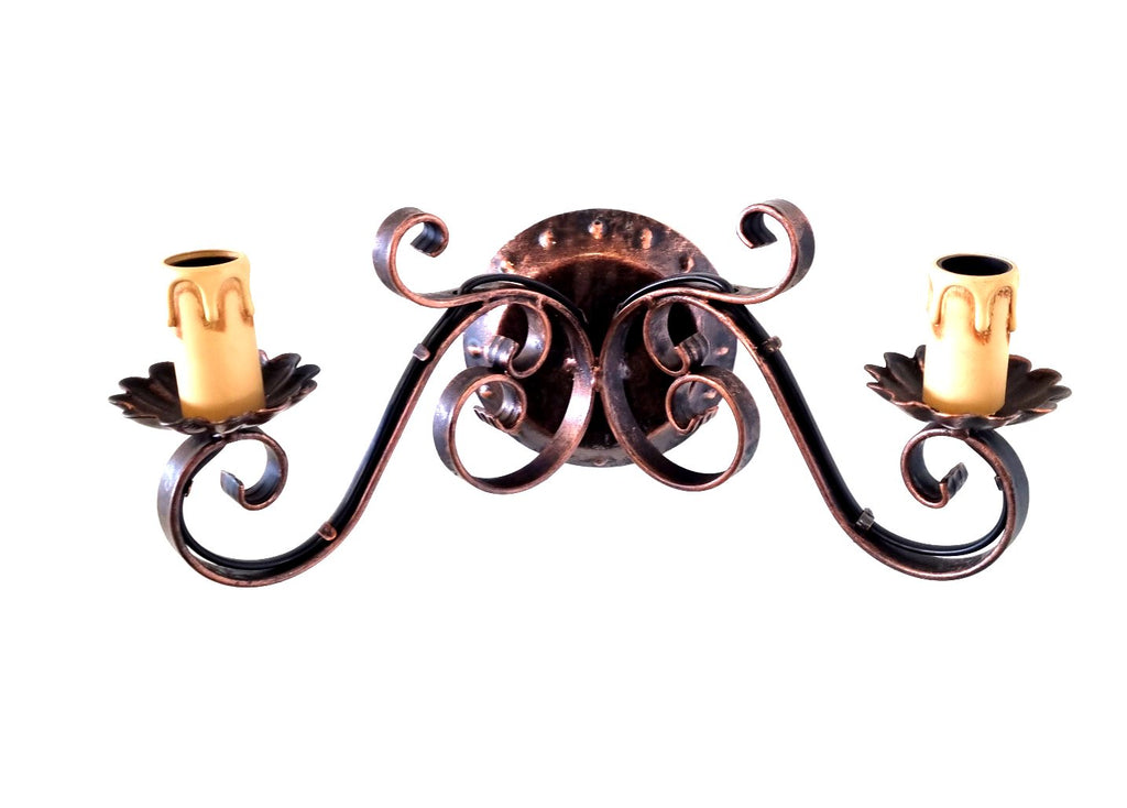 8104 Applique in ferro battuto a 2 luci