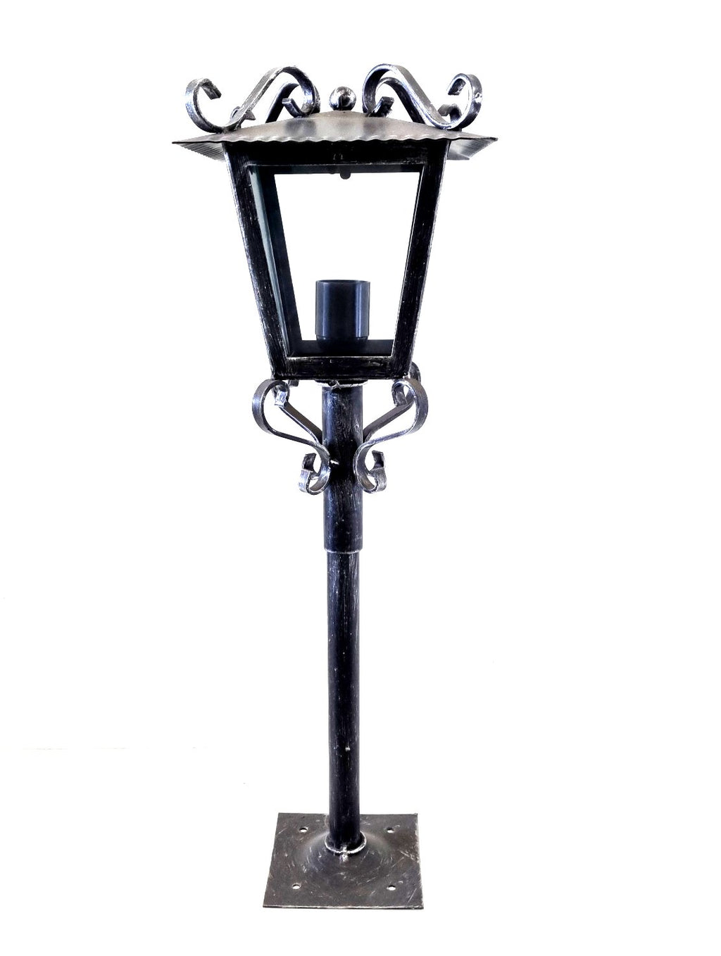 8573 Lanterna a palo in ferro battuto - Lanterna da terra