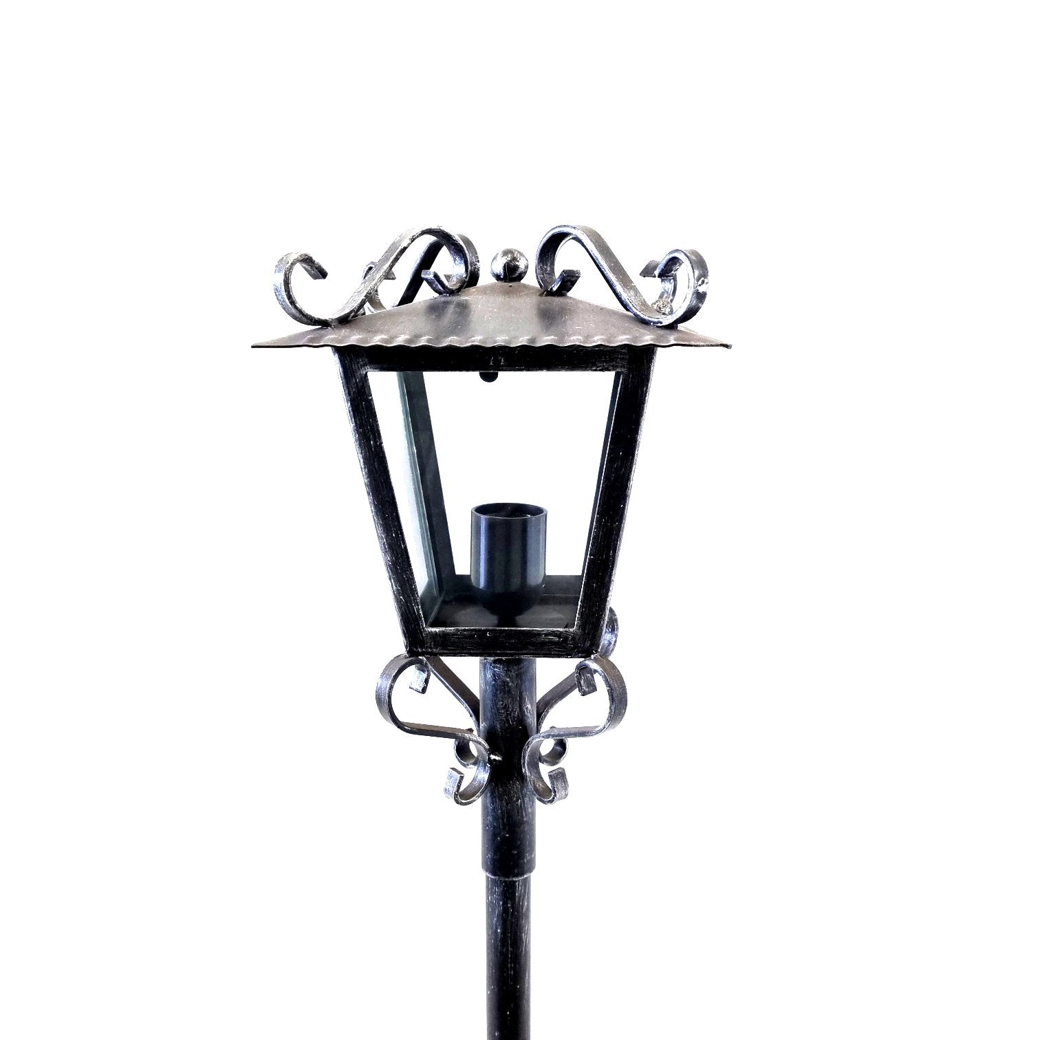 8573 Lanterna a palo in ferro battuto - Lanterna da terra