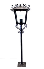 8574 Lanterna a palo in ferro battuto - Lanterna da terra