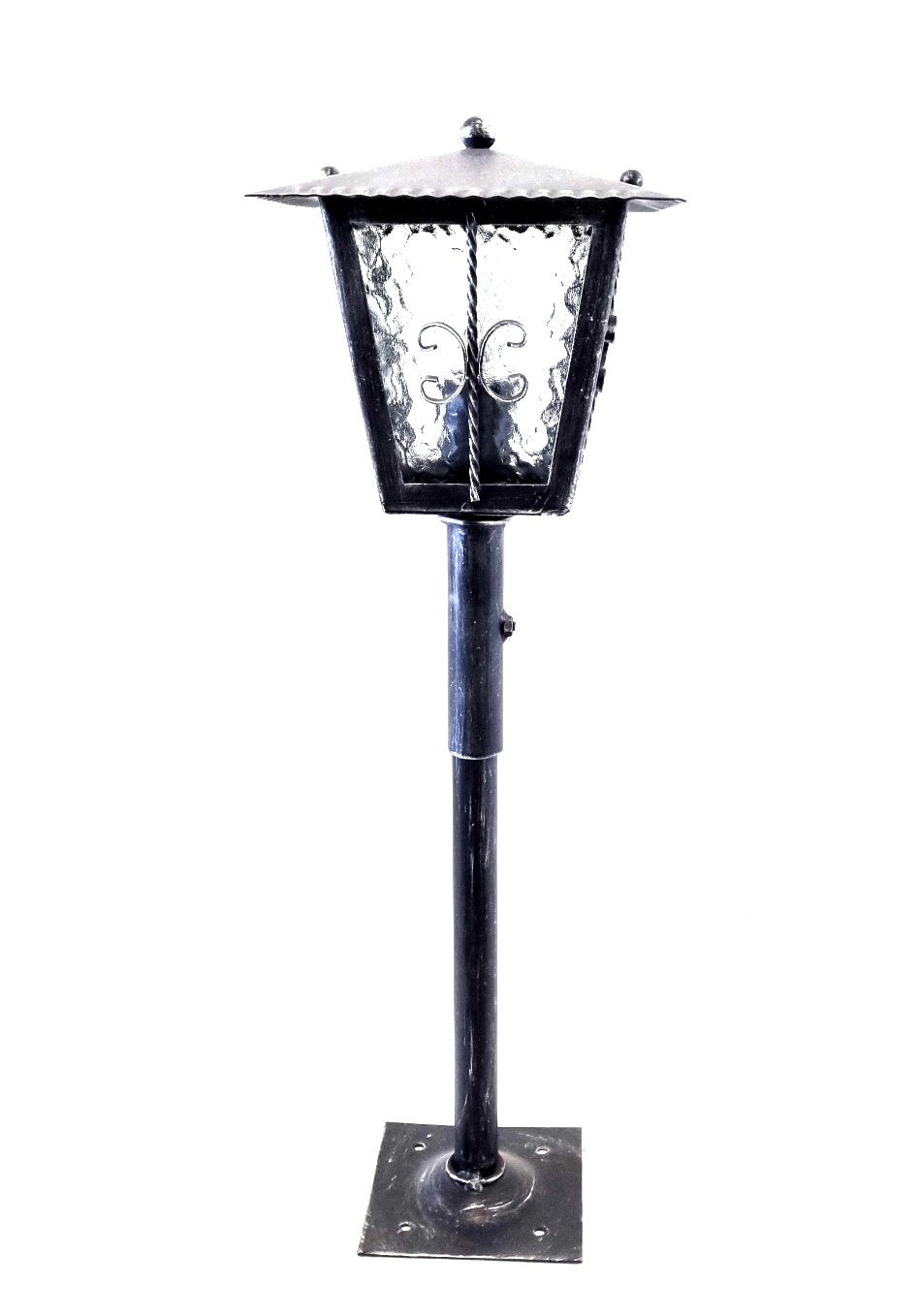 8593 Lanterna a palo in ferro battuto - Lanterna da terra