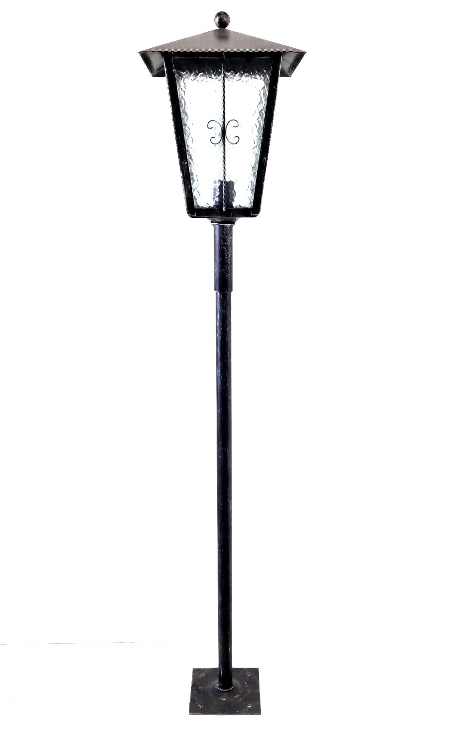 8604 Lanterna a palo in ferro battuto - Lanterna da terra