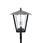 8604 Lanterna a palo in ferro battuto - Lanterna da terra