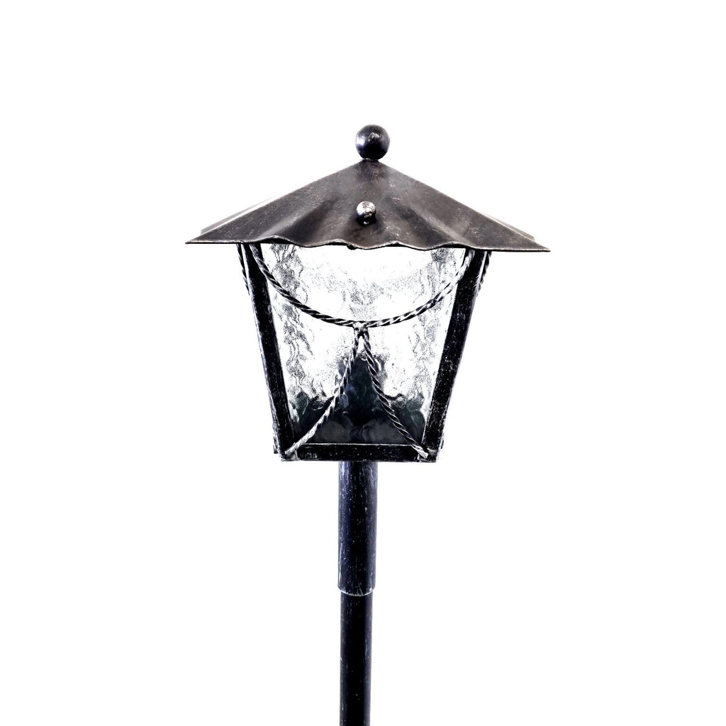 8554/Torino - Lanterna a palo in ferro battuto - Lanterna da terra