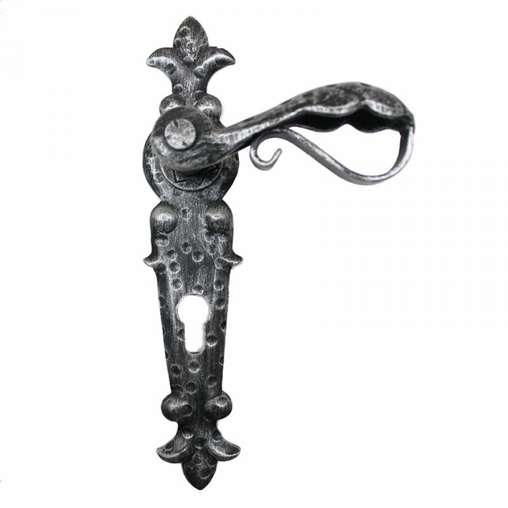 2010 Maniglia in Ferro Battuto per Porte su Placca.
