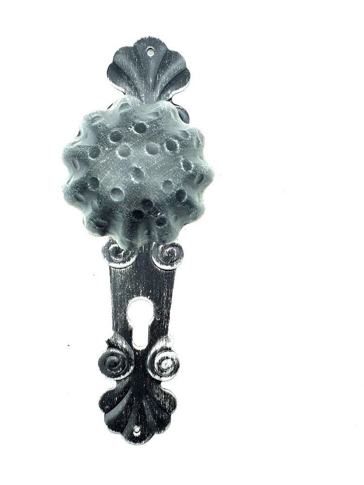 2032 Paio Pomolo in Ferro Battuto per Porte su Placca.